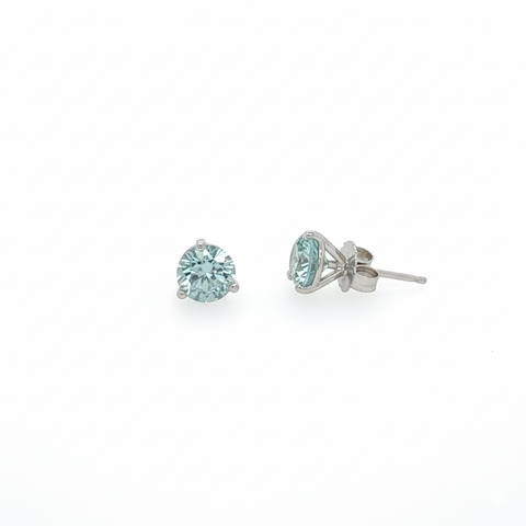Lab Grown Blue Martini 2.00 Cttw Studs