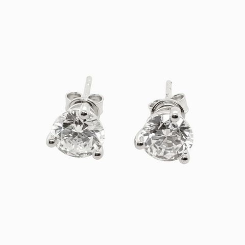 Stud Earrings Platinum Sterling 925