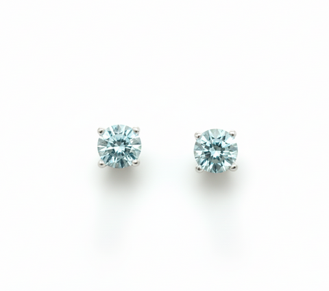 Lab Grown Blue Martini 2.00 Cttw Studs