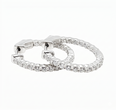 Hoop Earrings Platinum Sterling 925