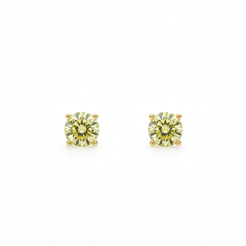Lab Grown Yellow Martini 2.00 cttw Studs