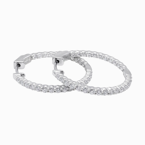 Hoop Earrings Platinum Sterling 925