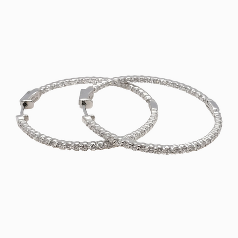 Hoop Earrings Platinum Sterling 925