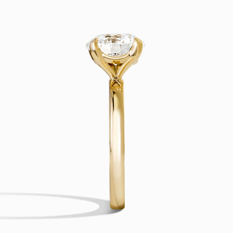 Ocean Wave Solitaire Ring - Round 3.41 ct