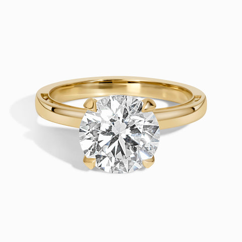 Ocean Wave Solitaire Ring - Round 3.41 ct