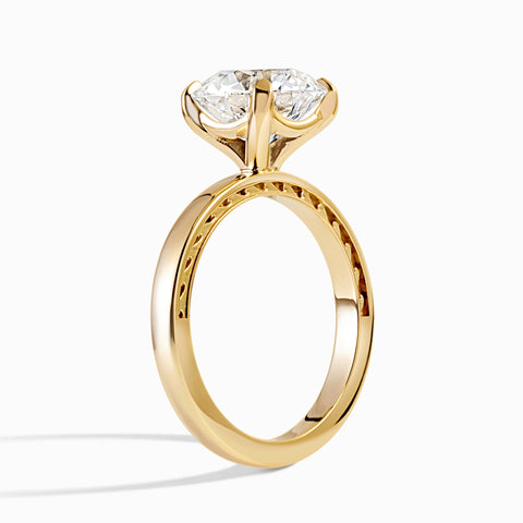 Ocean Wave Solitaire Ring - Round 3.41 ct