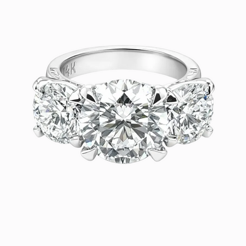 3 Round Stone Snowcap Ring - 8.62 cttw