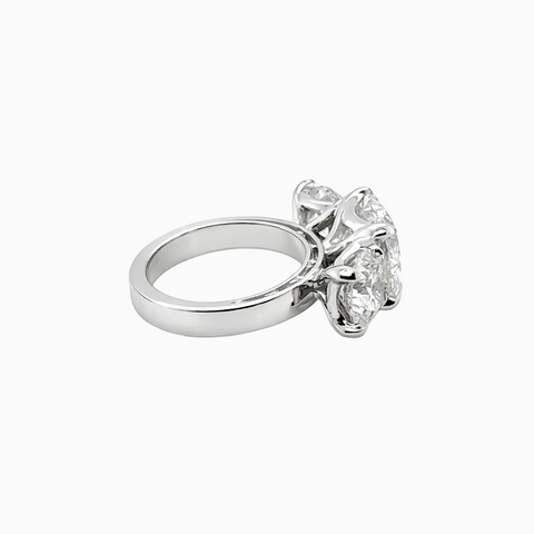 3 Round Stone Snowcap Ring - 8.62 cttw