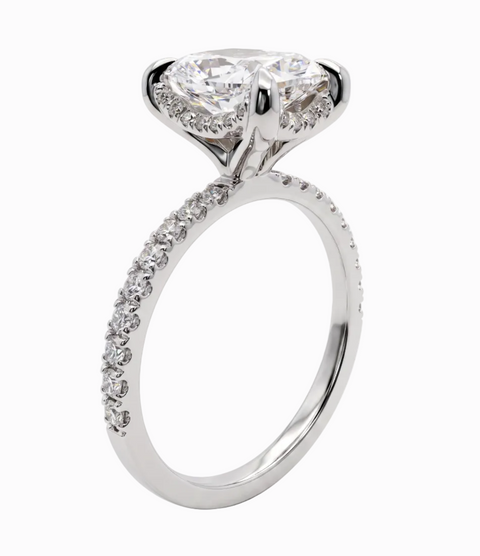 Cushion Statement Solitaire Hidden Halo  - 2.51 cttw