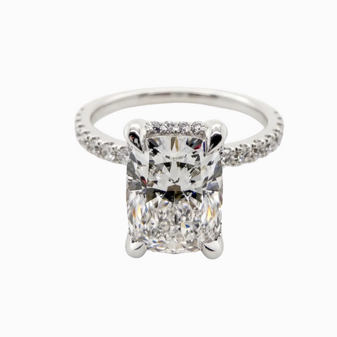 Cushion Statement Solitaire Hidden Halo  - 2.51 cttw