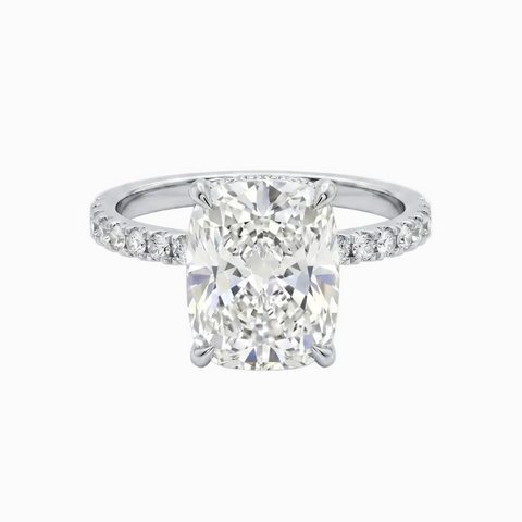 Cushion Statement Solitaire Hidden Halo  - 2.51 cttw