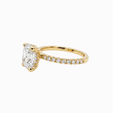 Cushion Statement Solitaire Hidden Halo  - 2.51 Cttw