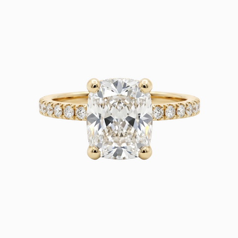 Cushion Statement Solitaire Hidden Halo  - 2.51 Cttw