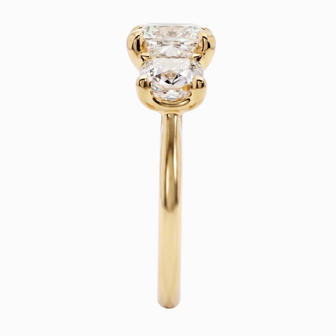 3 Cushion Stone Snowcap Ring - 4.45 cttw