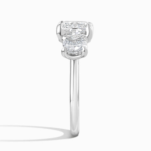 3 Cushion Stone Snowcap Ring - 5.58 Cttw