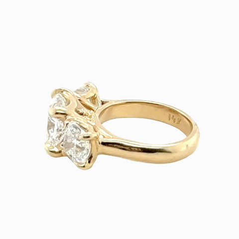 3 Cushion Stone Evergreen Ring - 7.78 cttw