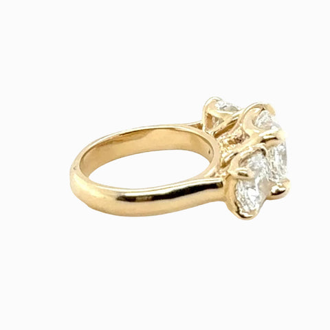 3 Cushion Stone Evergreen Ring - 7.78 cttw