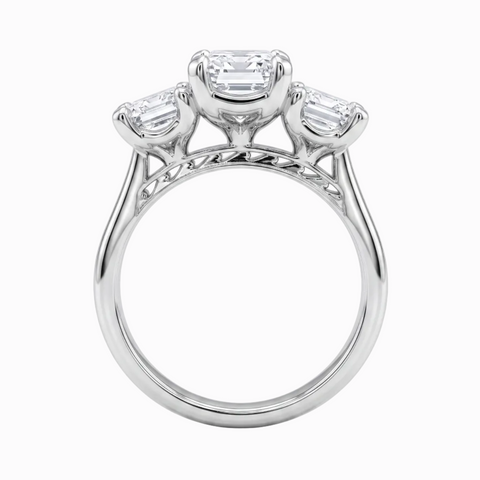 3 Emerald Stone Ocean Wave Ring - 4.06 Cttw