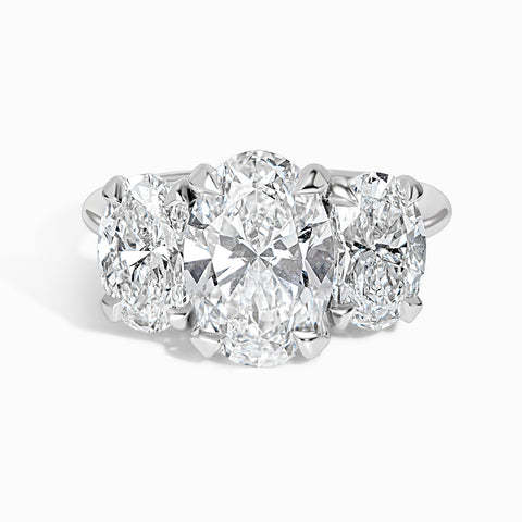 3 Oval Stone Snowcap Ring - 5.19 Cttw