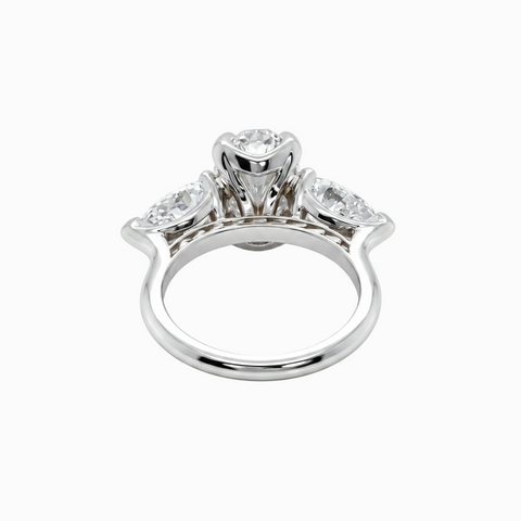 3 Stone Ocean Wave Ring - 5.69 cttw Oval ctr