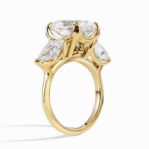 3 Stone Evergreen Ring - 7.74 cttw Oval ctr