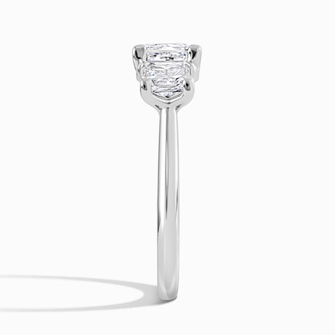 3 Princess Stone Snowcap Ring - 3.11 Cttw