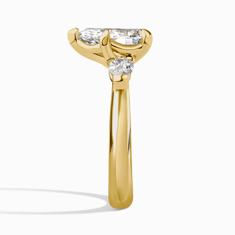3 Pear Stone Ocean Wave Ring - 3.5 cttw