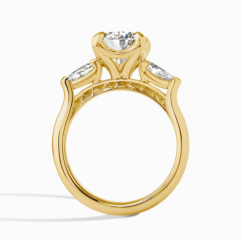 3 Pear Stone Ocean Wave Ring - 3.5 cttw