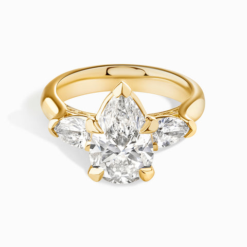 3 Pear Stone Ocean Wave Ring - 3.5 cttw