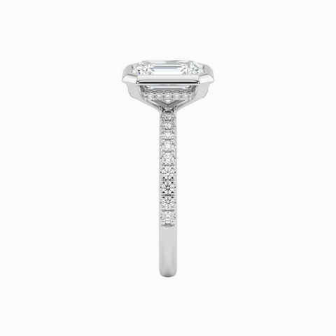 Radiant Cut Bezel-Set Solitaire with Hidden Halo - 2.42 Cttw
