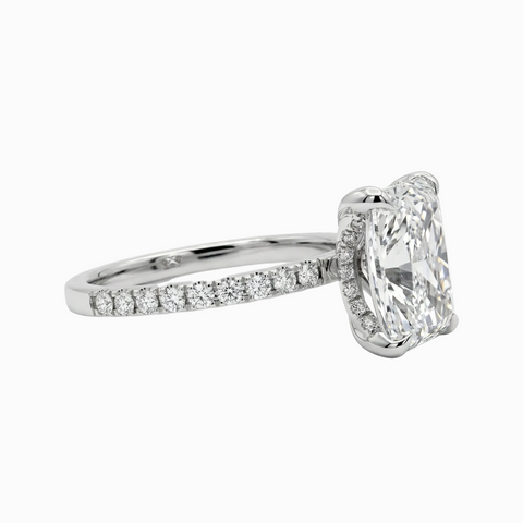 Radiant Statement Solitaire Hidden Halo  - 3.30 Cttw