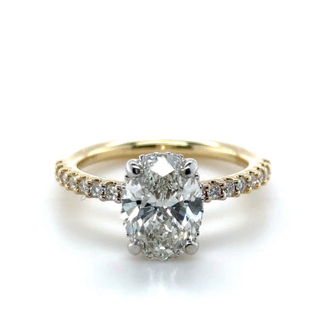 Oval Hidden Halo Diamond Shank 2 tones - PCMO0002E-2.00