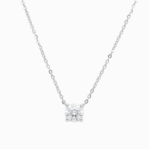 Solitaire Pendant Platinum Sterling 925