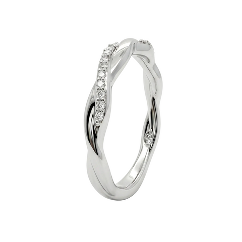 Ribbon Wedding Band .10 CT Ready to ship