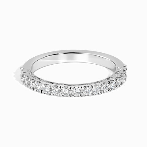 Snowcap Wedding Band with Pave