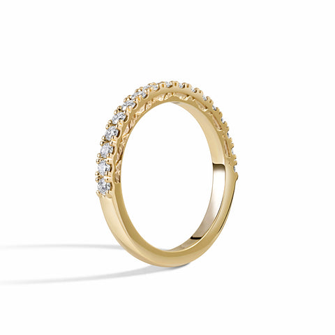 Snowcap Wedding Band with Pave