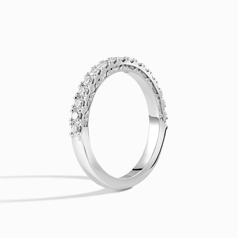 Snowcap Wedding Band with Pave