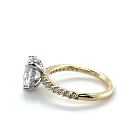 Oval Hidden Halo Diamond Shank 2 tones - PCMO0002E-2.00