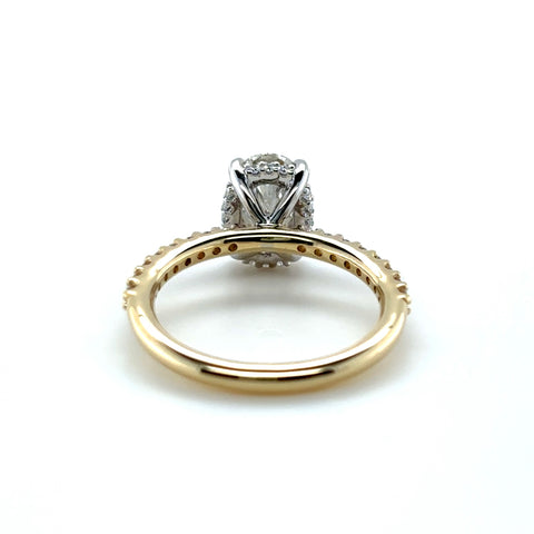 Oval Hidden Halo Diamond Shank 2 tones - PCMO0002E-2.00